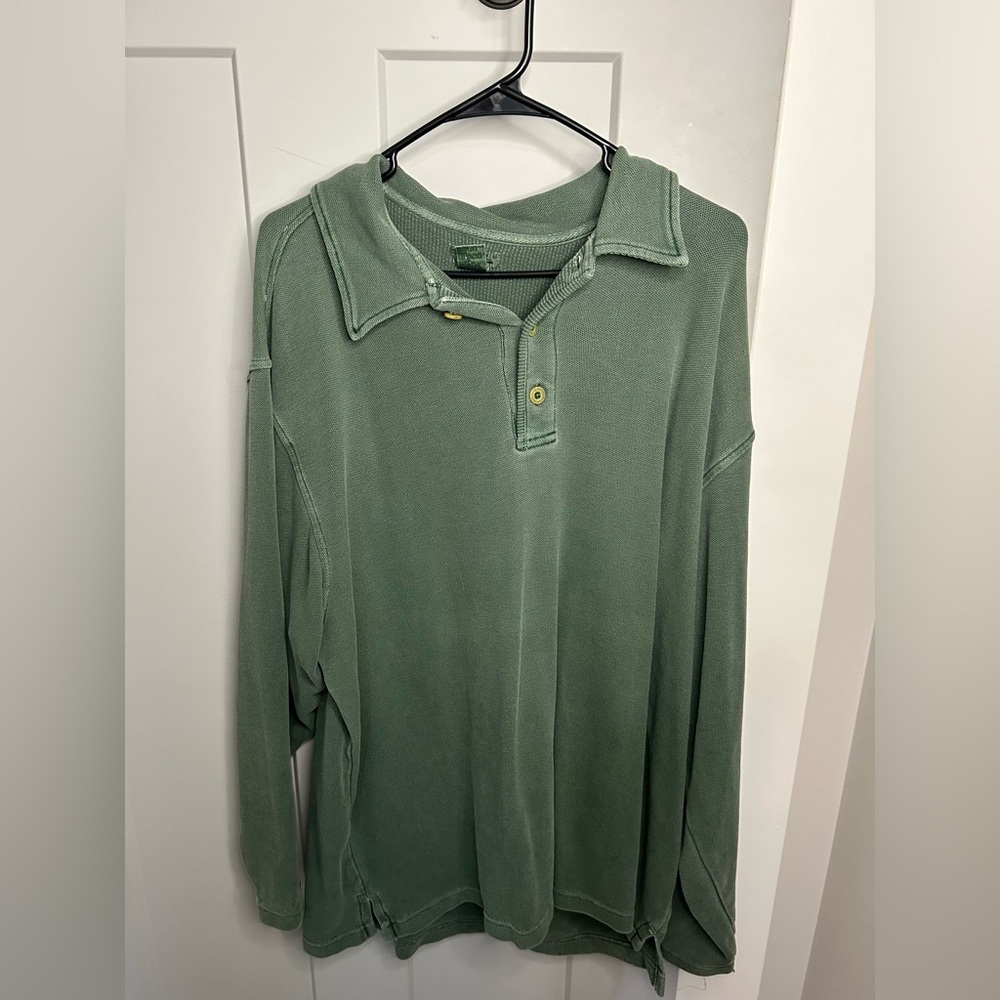 Green long sleeve canvas shirt